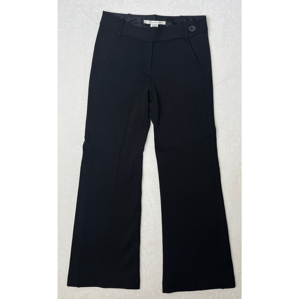 Diane Von Furstenberg Black Wool/Silk Lining Flare Pants Work City Preppy sz 4